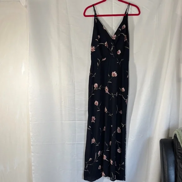 Lush Navy Maxi Dress with Pink Floral Print - Picture 3 of 11